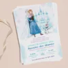 Προσκλητήριο Βάπτισης για Κορίτσι με Σχέδιο Frozen & Φάκελο κωδ. M-91K-GFR