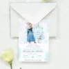 Προσκλητήριο Βάπτισης για Κορίτσι με Σχέδιο Frozen & Φάκελο κωδ. M-91K-GFR