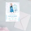 Προσκλητήριο Βάπτισης για Κορίτσι με Σχέδιο Frozen & Φάκελο κωδ. M-91K-GFR