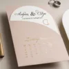 Minimal Οβάλ Προσκλητήριο Γάμου σε Nude Απόχρωση με Χρυσοτυπία & Καμπυλωτό Φάκελο κωδ. 6130 Minimal Οβάλ Προσκλητήριο Γάμου σε Nude Απόχρωση με Χρυσοτυπία & Καμπυλωτό Φάκελο κωδ. 6130