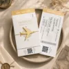 Προσκλητήριο Γάμου Passport με Χρυσό Κορδόνι & Χρυσό Αεροπλανάκι κωδ. 6013 Προσκλητήριο Γάμου Passport με Χρυσό Κορδόνι & Χρυσό Αεροπλανάκι κωδ. 6013