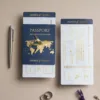 Προσκλητήριο Γάμου Passport με Χρυσό Κορδόνι & Χρυσό Αεροπλανάκι κωδ. 6013 Προσκλητήριο Γάμου Passport με Χρυσό Κορδόνι & Χρυσό Αεροπλανάκι κωδ. 6013