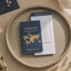 Προσκλητήριο Γάμου Passport με Χρυσό Κορδόνι & Χρυσό Αεροπλανάκι κωδ. 6013 Προσκλητήριο Γάμου Passport με Χρυσό Κορδόνι & Χρυσό Αεροπλανάκι κωδ. 6013